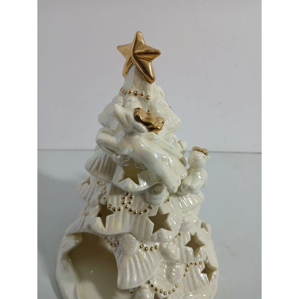 ​Vtg Target Trend Candle Run Tree‎ Lustre Santa Sleigh Reindeer Ceramic